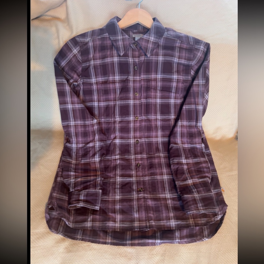 NWOT Carhartt Women’s Purple Plaid Shirt